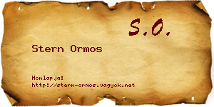 Stern Ormos névjegykártya